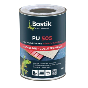 Colle PU 505 Bostik : une colle polyuréthane haute performance pour assemblages techniques, intérieurs et extérieurs.