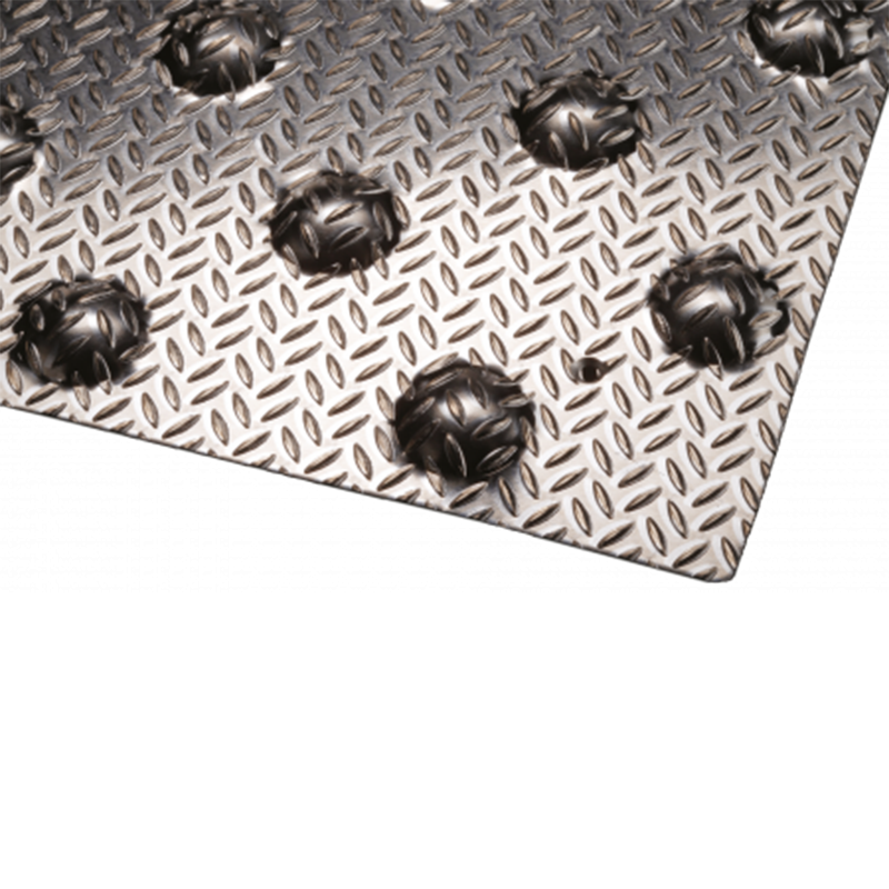 Dalle podotactile en aluminium, modèle grain de riz.