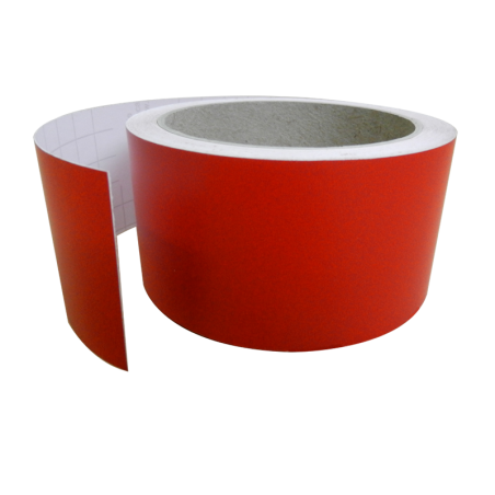 Rouleau de vitrophanie rouge contrastée, 10 mètres de long. Idéal pour vos marquages et signalisations.